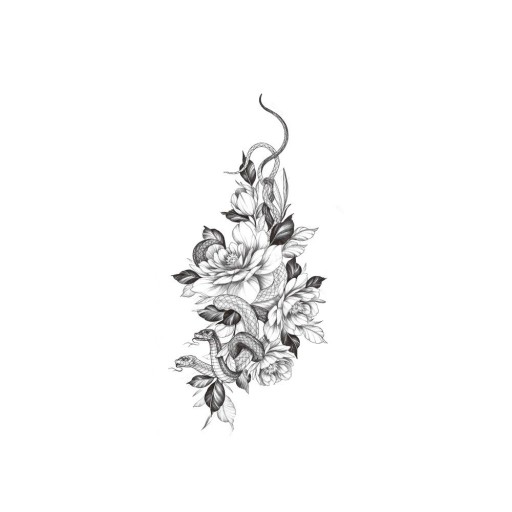 Midlertidig blomstertatovering