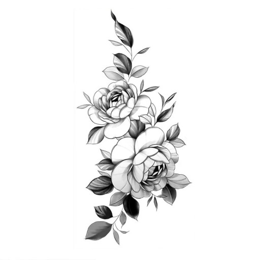 Midlertidig vandtæt tatovering 9,6 x 19 cm delikat blomstermønster kvindekropsdekoration selvklæbende tatovering på huden elegant design