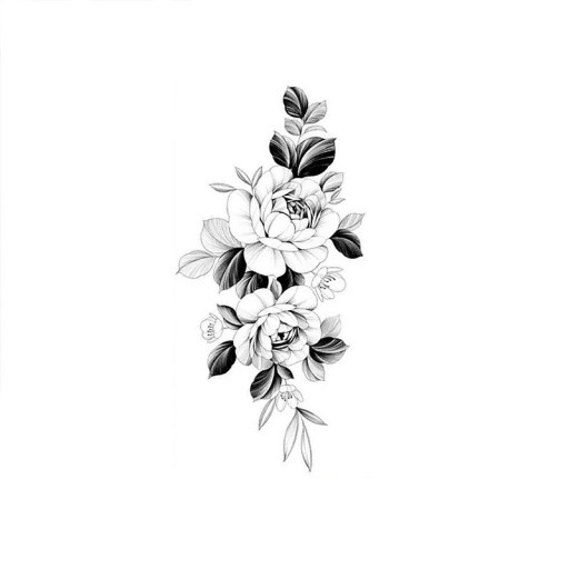 Midlertidig vandtæt tatovering 9,6 x 19 cm delikat blomstermønster kvindekropsdekoration selvklæbende tatovering på huden elegant design
