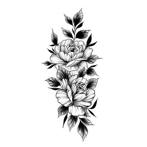Midlertidig vandtæt tatovering 9,6 x 19 cm delikat blomstermønster kvindekropsdekoration selvklæbende tatovering på huden elegant design