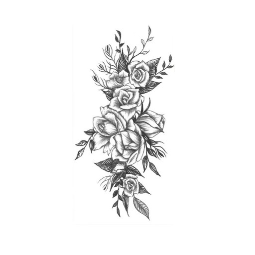Midlertidig vandtæt tatovering 9,6 x 19 cm delikat blomstermønster kvindekropsdekoration selvklæbende tatovering på huden elegant design