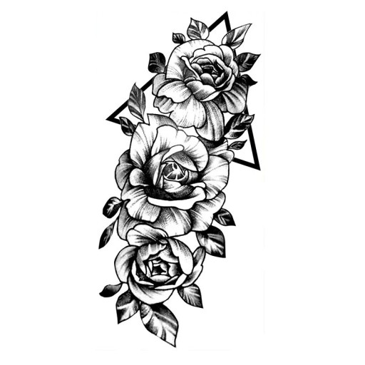Midlertidig vandtæt tatovering 9,6 x 19 cm delikat blomstermønster kvindekropsdekoration selvklæbende tatovering på huden elegant design