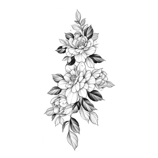 Midlertidig vandtæt tatovering 9,6 x 19 cm delikat blomstermønster kvindekropsdekoration selvklæbende tatovering på huden elegant design