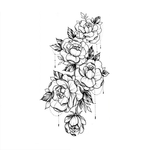 Midlertidig vandtæt tatovering 9,6 x 19 cm delikat blomstermønster kvindekropsdekoration selvklæbende tatovering på huden elegant design
