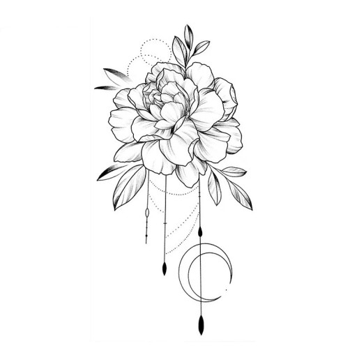 Midlertidig vandtæt tatovering 9,6 x 19 cm delikat blomstermønster kvindekropsdekoration selvklæbende tatovering på huden elegant design