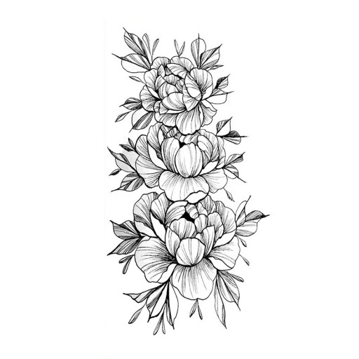 Midlertidig vandtæt tatovering 9,6 x 19 cm delikat blomstermønster kvindekropsdekoration selvklæbende tatovering på huden elegant design