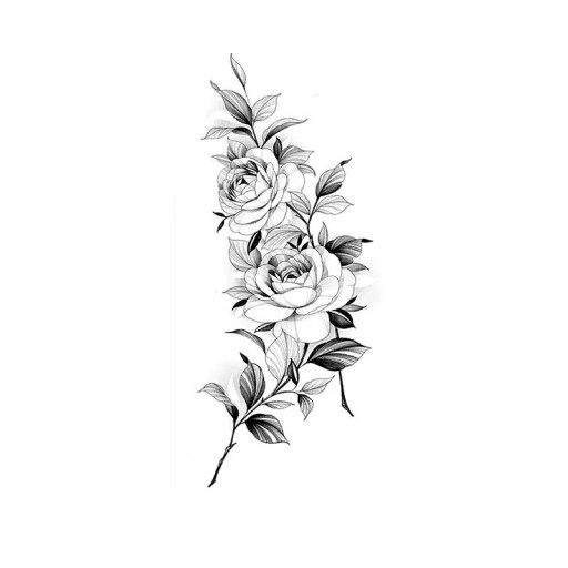 Midlertidig vandtæt tatovering 9,6 x 19 cm delikat blomstermønster kvindekropsdekoration selvklæbende tatovering på huden elegant design