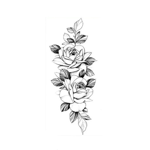 Midlertidig vandtæt tatovering 9,6 x 19 cm delikat blomstermønster kvindekropsdekoration selvklæbende tatovering på huden elegant design
