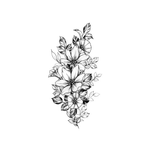 Midlertidig vandtæt tatovering 9,6 x 19 cm Delikat blomstermønster Romantisk tatoveringsklistermærke Elegant kropsdekoration Nem påføring