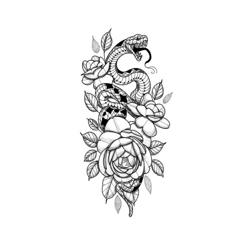 Midlertidig vandtæt tatovering 9,6 x 19 cm Delikat blomstermønster Romantisk tatoveringsklistermærke Elegant kropsdekoration Nem påføring