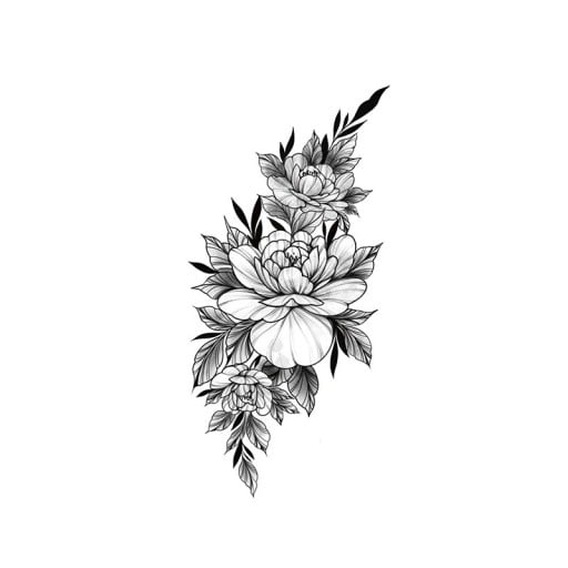 Midlertidig vandtæt tatovering 9,6 x 19 cm Fin blomsterdesign Romantisk klæbende tatovering Elegant kropspynt Nem anvendelse udførelse 8