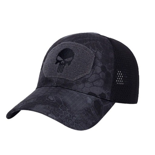 Miesten trucker-lippis pääkallokuviolla