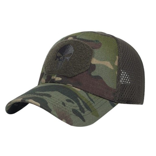 Miesten trucker-lippis pääkallokuviolla