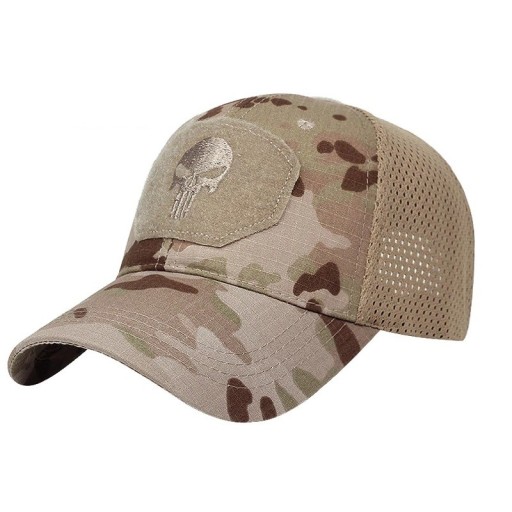 Miesten trucker-lippis pääkallokuviolla