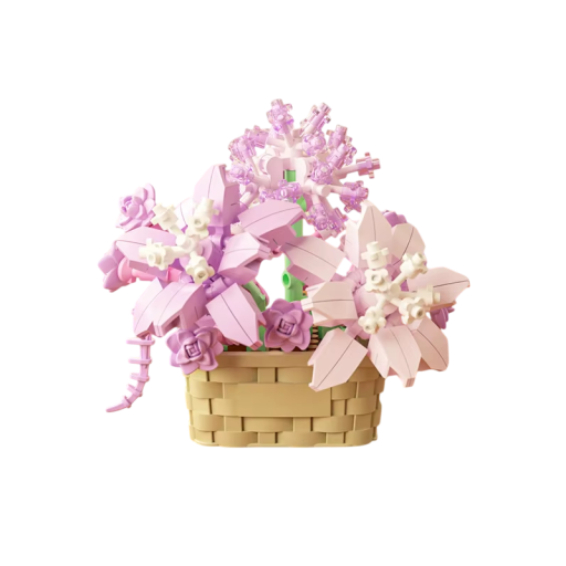 Mikro byggeklodser 78 x 62 x 70 mm 201 stk Kreativ blanding af lilla blomster Lavendel og klokker Børn og Voksne Søde moderne dekorationer til værelset