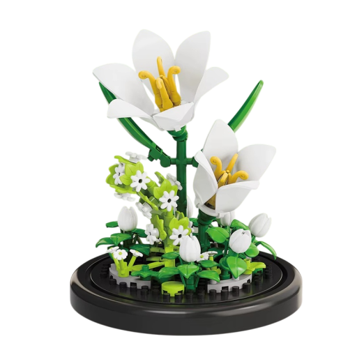Mikrobausteine Lilien 85 x 85 x 97 mm 161 Teile Kreatives Blumenmodell im Topf Wohnkultur Pflanze für Kinder und Erwachsene