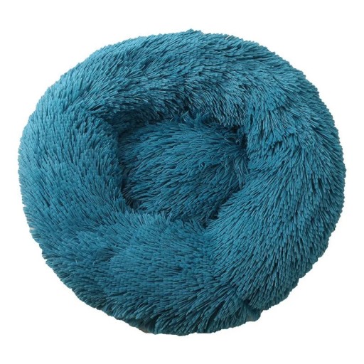 Mikroplyšový pelech pre psov v tvare donutu Ø60 cm Mäkký okrúhly pelech s dlhým chlpom Priedušný a prateľný pelech proti úzkosti Pohodlný pelech pre malé a stredné psy