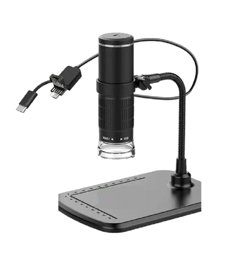 Mikroskop cyfrowy USB ze stojakiem 50-1000x, 640x480 px, 8 diod LED
