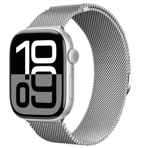 Milanolainen ranneke 42 mm Apple Watch Series 10 ja 11 varten Kovinen magneettiranneke portaattomalla pituuden säädöllä Tyylikäs muotoilu