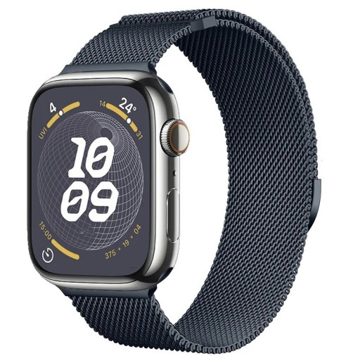 Milánský řemínek 42 mm 44 mm 45 mm 49 mm pro Apple Watch řady 1–9 SE SE2 Ultra Kovový magnetický pásek s plynulým nastavením délky Elegantní ocelové provedení