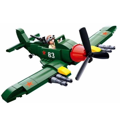 Militärflygplansbyggsats 19 cm 170 st Historisk jaktmodell med soldatfigur Militärflygplan Andra världskriget Byggsats för barn