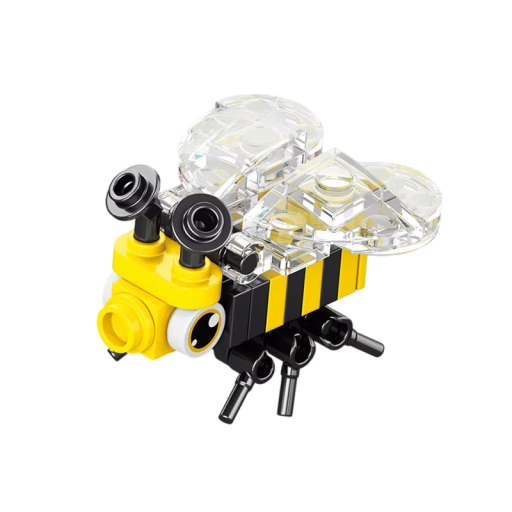 Mini 3D construcție albină 3,6 x 4,4 x 3,6 cm Blocuri micro Set 32 bucăți Jucărie creativă de asamblare pentru copii Dezvoltarea motricității fine și a creativității