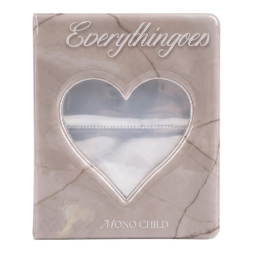Mini-Album für Fotos 128 Seiten 14,8 x 11 cm Beige-Rosa mit Aufschrift Marmor Muster Fenster in Herzform Für Fotos und Fotokarten