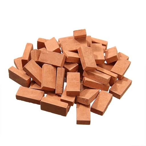 Mini briques 1:16 50 pcs Réelles briques de construction rectangulaires Kit de modélisme pour murs factices Dioramas maisons paysages sable créatif