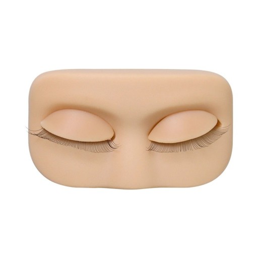 Mini cabeça de treino 79 x 46 mm em PVC macio Cabeça de treino para extensão de pestanas com tampas removíveis Modelo cosmético prático