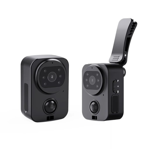 Mini camera impermeabile YNMEE PD01 nera con risoluzione 1080p, visione notturna e rilevamento del movimento PIR per la sorveglianza dei beni