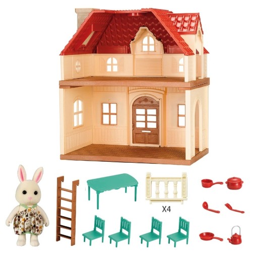Mini casă western cu două etaje pentru animale Set de construcție din plastic cu accesorii Jucărie interactivă pentru copii Decorațiune creativă