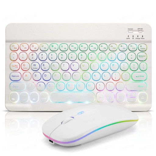 Mini clavier 15 x 25 cm et souris 11 x 6 cm Ensemble clavier et souris pour tablette Écriture compacte et contrôle de l'appareil Accessoire pratique pour le travail ou les études