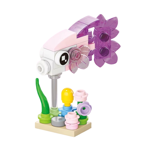 Mini construcción creativa pez guppy 2,1 x 5,4 x 5,1 cm modelo 3D de 32 micro ladrillos Bloques de montaje coloridos para niños a partir de 6 años