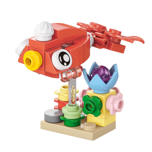 Mini construcción de pez 4,2 x 5,8 x 5 cm 40 pcs Ladrillos micro Pequeño modelo acuático 3D Bloques de construcción creativos para niños Juego de mini piezas para ensamblar