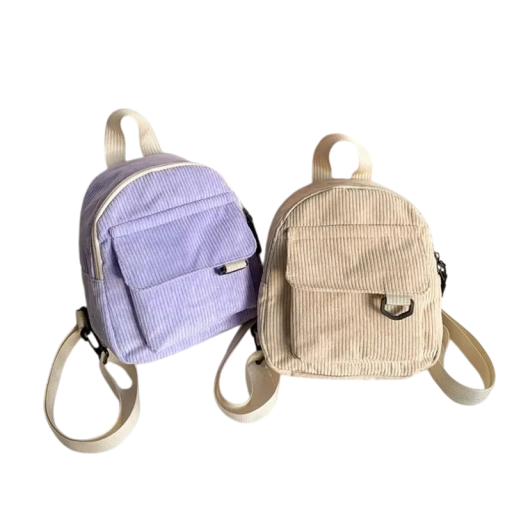 Mini Cord Rucksack 19 x 9 x 23 cm Leichter Rucksack Damen Cityrucksack Kleiner Reiserucksack Freizeitrucksack