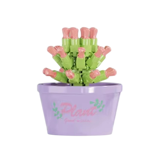 Mini costruzione Pianta succulenta 4x4x5.2 cm 80 pz micro blocchi modello 3D fiori Costruzione decorativa per bambini e adulti