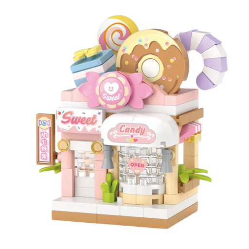 Mini Cukrárna Bouwset 6,3 x 3,2 x 6,2 cm Schattig decoratief model met zoetigheden en pastelkleuren Creatieve mini set met 150 onderdelen