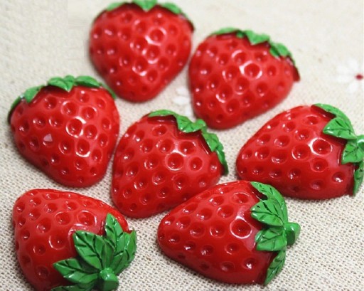 Mini decoración de fresas 10 uds.