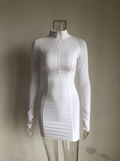 Mini Dress with Stand-up Collar