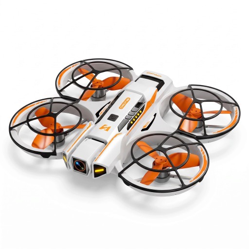 Mini-Drohne A21Pro mit 4K Kamera Controller mit Display und Halterung für das Telefon Reichweite 3000 m Runde Schutzrahmen für die Propeller