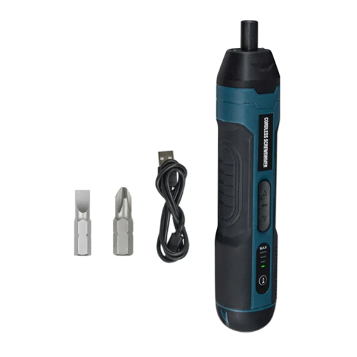 Mini elektrický šroubovák 17 cm s 2 bity Micro USB nabíjení 200 ot/min Přenosný šroubovací nástroj Elektrické nářadí na domácí použití