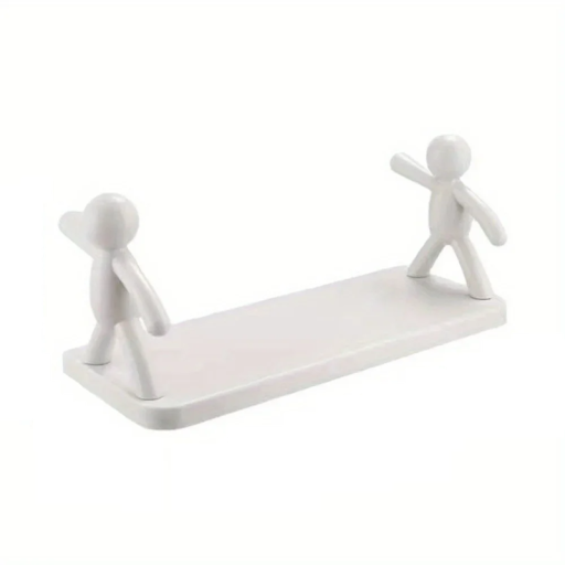 Mini étagère de rangement pour salle de bain avec deux personnages, support de rangement pour cosmétiques, pinceaux, articles divers, organisateur