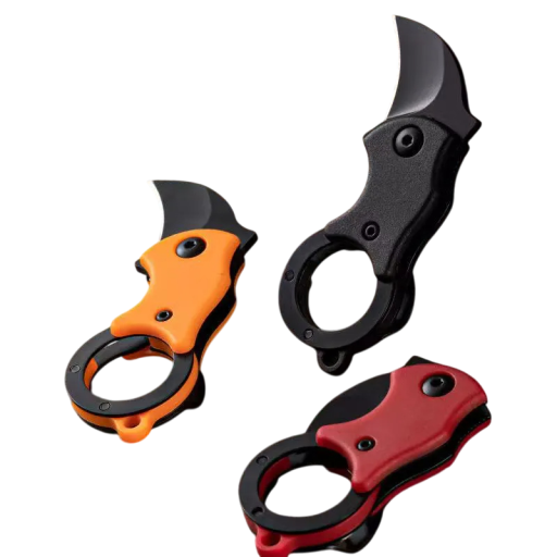 Mini Foldbar Lommekniv i Rustfrit Stål 8,2 cm med Buet Blad Nøglering EDC Lommekniv Til Rejser Udendørs Værktøj Vandring Overlevelse