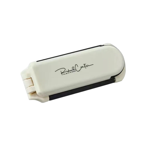 Mini Folding Travel Comb with Mirror 11 x 9.5 x 4 cm White Folding Massage Hair Comb with Retractable Mirror