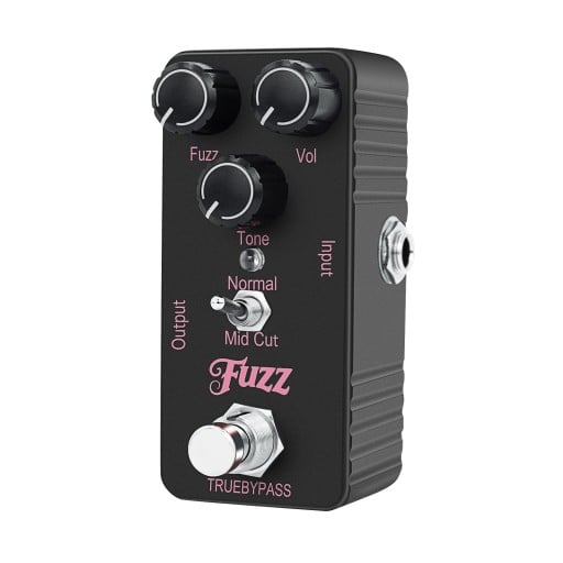 Mini gitáreffekt pedál Fuzz Kompakt torziós effekt True Bypass Műanyag ház 3 szabályzó Volume Tone Fuzz Elektromos gitárhoz