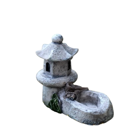 Mini hradní věž s hradbami Dekorativní kamenná věž pro dioráma modelová krajina historická scenérie figurky dekorace