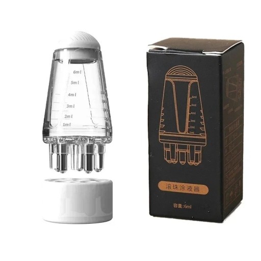 Mini huvudmassageapparat med 6 ml patron för hår- och hårbottenprodukter Hårbottenvårdsverktyg med kulspetsar 5,5 x 2,5 cm
