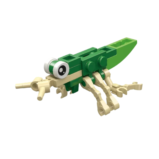 Mini kit di costruzione cicala 4,65 x 3,35 x 3,75 cm 20 micro pezzi Creativo insetto 3D Piccola costruzione per bambini Sviluppo della motricità e della fantasia