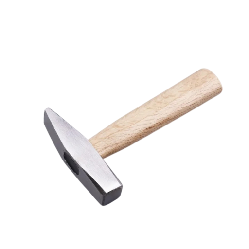 Mini kladivo krátká rukojeť 16 cm ocelová hlava masivní dřevo přírodní stříbrné pracovní nářadí pro kutily a jemné opravy