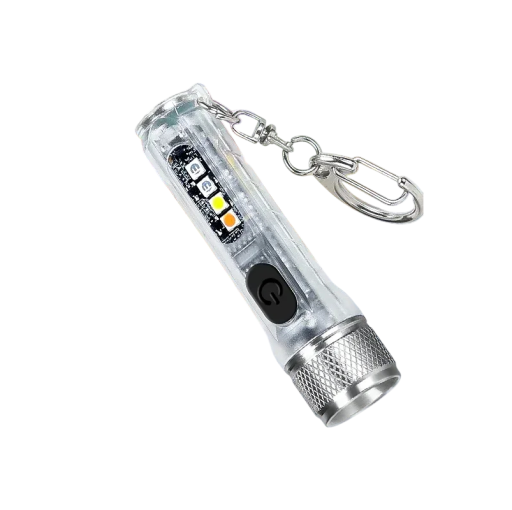 Mini lanternă LED reîncărcabilă pentru chei 6,6 × 1,7 cm USB-C magnet clip lumină UV mai multe moduri lanternă de buzunar